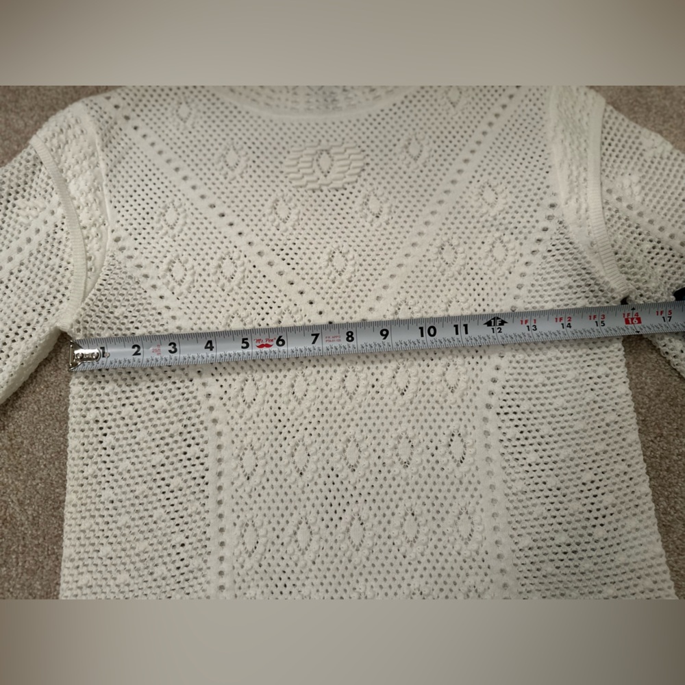 White House Black Market white Pointelle Pullover Size Small - Picture 13 of 13